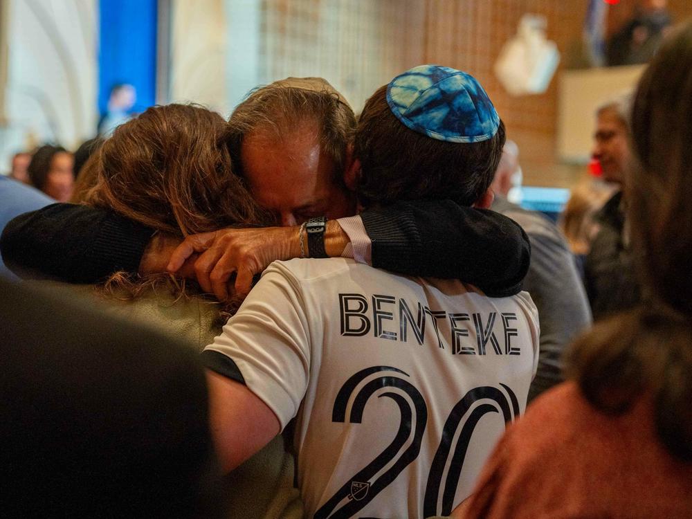 Hundreds of people gathered at the synagogue of the Adas Israel Congregation in Washington, D.C., to show support for the victims of the surprise Hamas attack in southern Israel over the weekend.