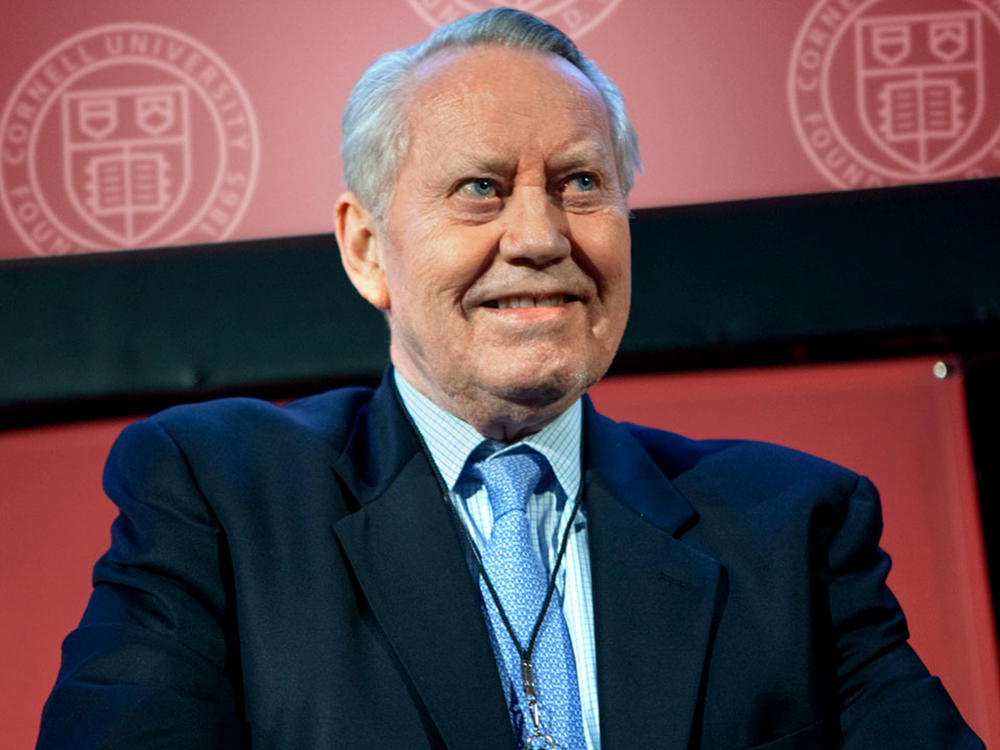 Charles Feeney at Cornell University's School of Hotel Administration in 2010.