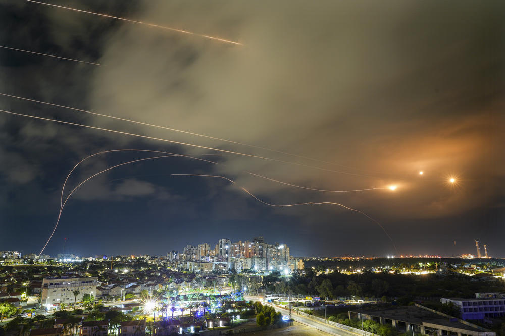 Sat., Oct. 14: Israeli Iron Dome air defense system fires to intercept a rocket fired from the Gaza Strip, in Ashkelon, Israel.