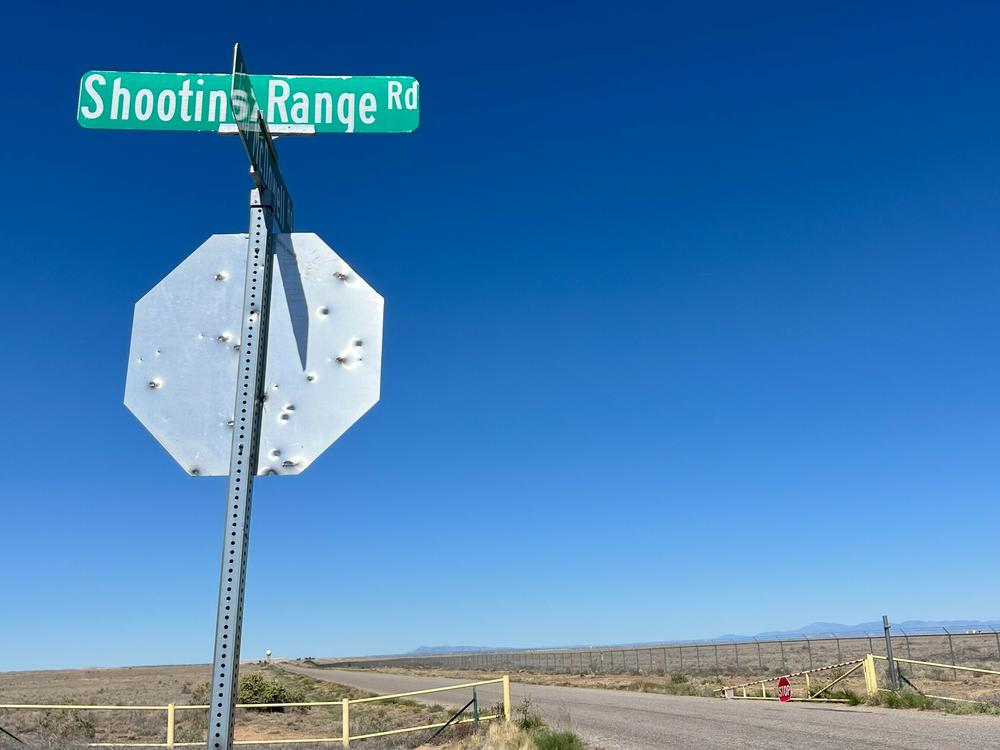 The road to the city-run gun range in Albuquerque, N.M. Police think the local culture around guns has changed, and one undercover cop estimates half the cars on the road now carry a firearm.