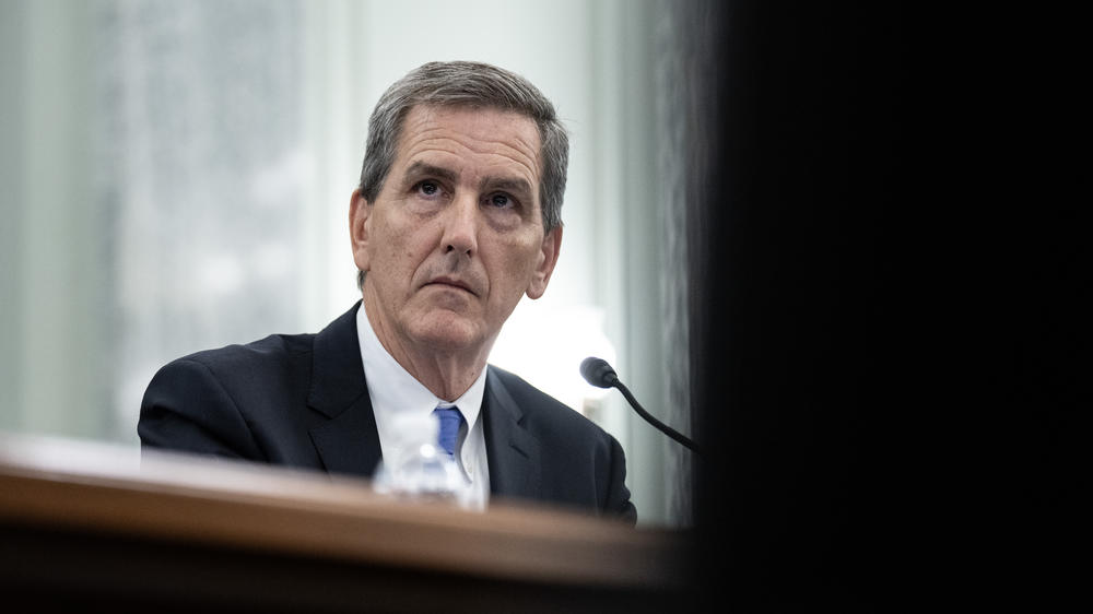 Michael Whitaker, nominee to be the next administrator of the Federal Aviation Administration, testifies during a Senate Committee on Commerce, Science, and Transportation hearing on Capitol Hill October 4, 2023 in Washington, DC.