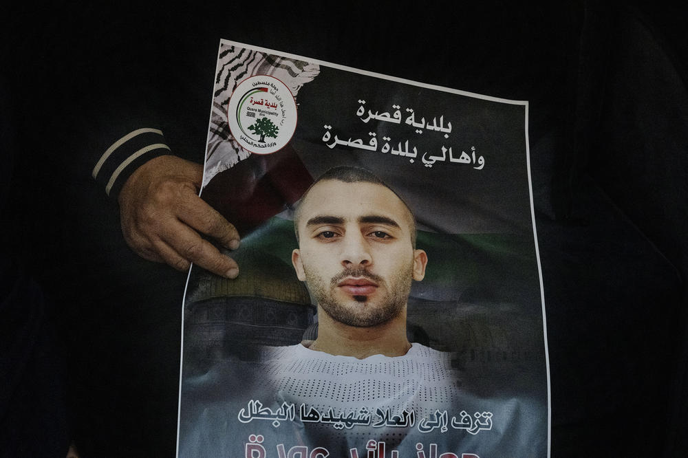 Ma'ad Raed Awda leaves behind a toddler. He was killed after settlers entered Qusra and attacked, according to witnesses in the village.