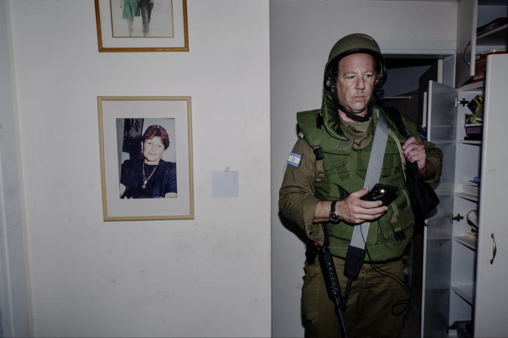 An IDF spokesman leads a press tour of destroyed homes and shows signs of what happened in the Oct. 7 attacks by Hamas militants.