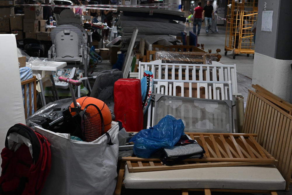 Cribs and toys for children were donated at the Expo Tel Aviv International Convention Center.