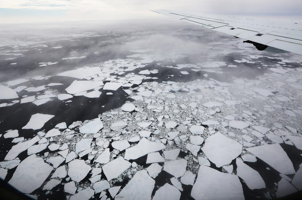 Exposed ocean water absorbs more heat than ice does, which then makes it more difficult for ice to re-form.