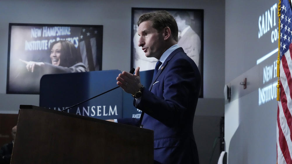 Democratic presidential candidate and U.S. Rep. Dean Phillips, D-Minn., during a campaign stop Tuesday.