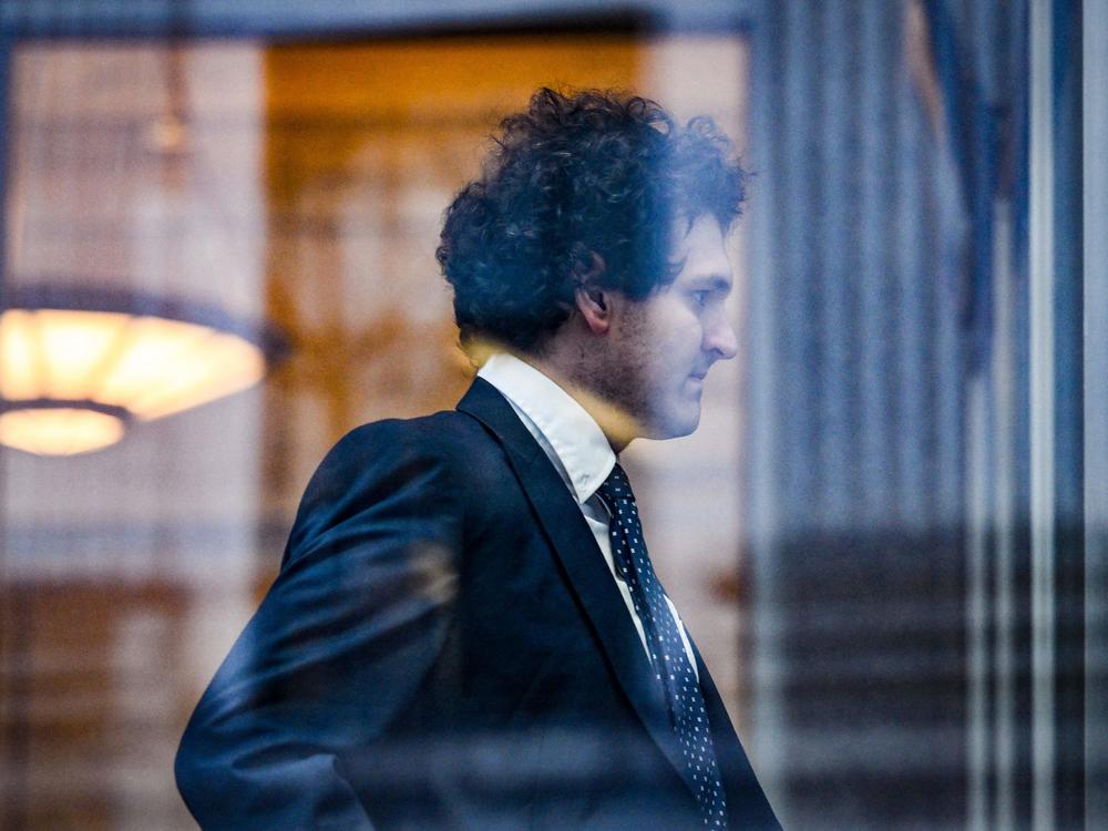FTX founder Sam Bankman-Fried arrives at the U.S. federal courthouse in New York City to submit his not guilty plea on March 30, 2023. Bankman-Fried faced this week tough questioning from prosecutors who sought to paint him as the mastermind behind a massive fraud at FTX.