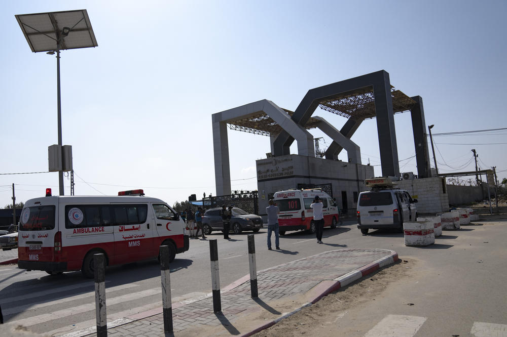 On the other side of the Rafah crossing from Gaza into Egypt ambulances waited to evacuate critically injured people from the besieged territory, where Israeli airstrikes have killed thousands.