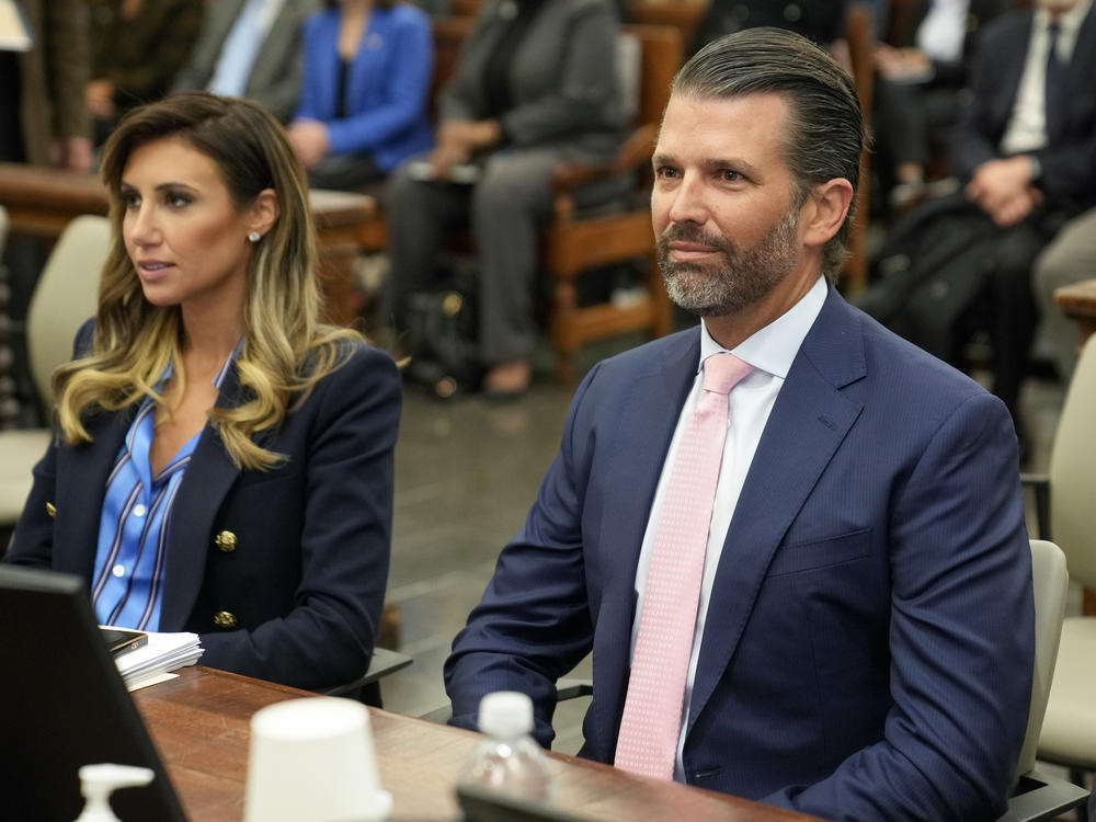 Donald Trump Jr. waits to testify in New York Supreme Court, Wednesday, Nov. 1, 2023, in New York.