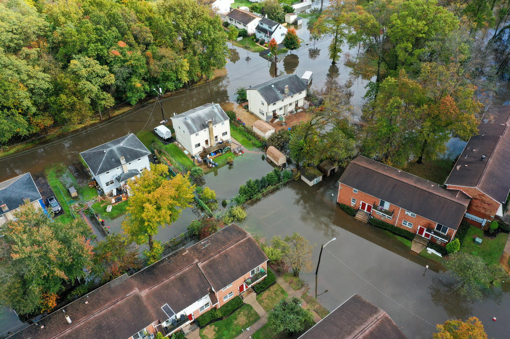 Heavy rain caused flooding in Middlesex County, N.J. — home to Woodbridge Township — in October 2021. Woodbridge is more than a decade into a multipronged effort to reduce the number of people living in places at high risk for flooding.
