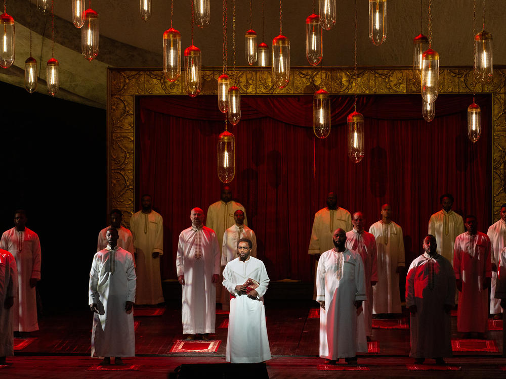 In this scene from <em>X: The Life and Times of Malcolm X</em>, the civil rights leader performs <em>hajj</em>, a pilgrimage to the Muslim holy city of Mecca.