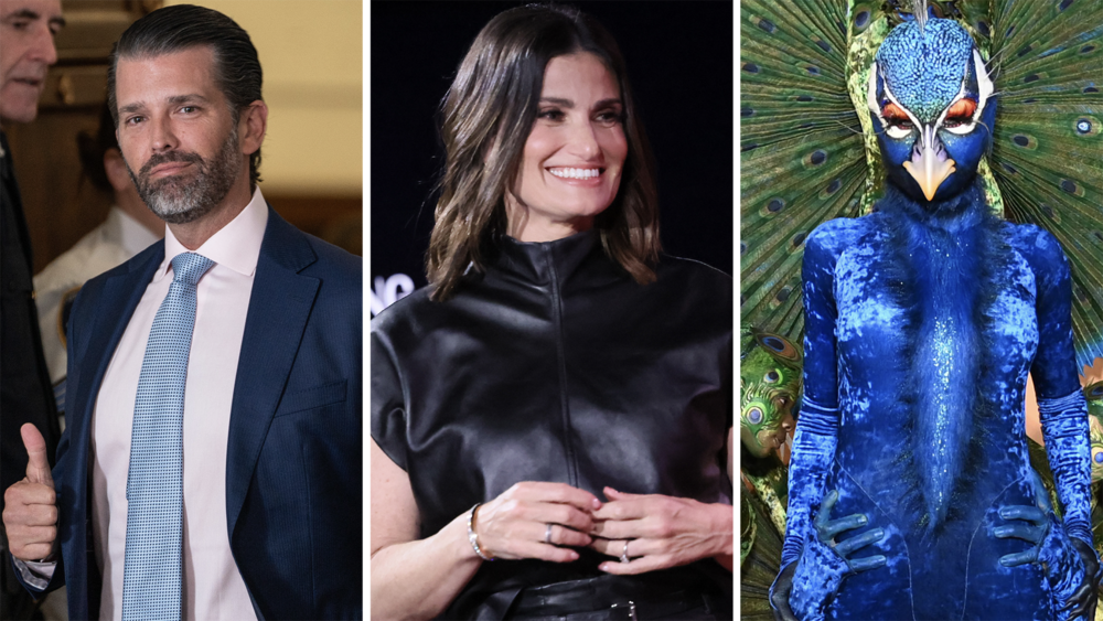From left: a Trump, Idina Menzel, a bird-person