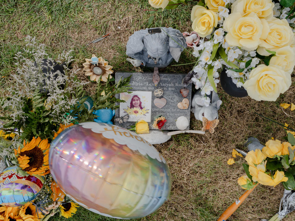 Lexi Rubio's gravesite is decorated with balloons and flowers on Oct. 21, a day after her birthday.
