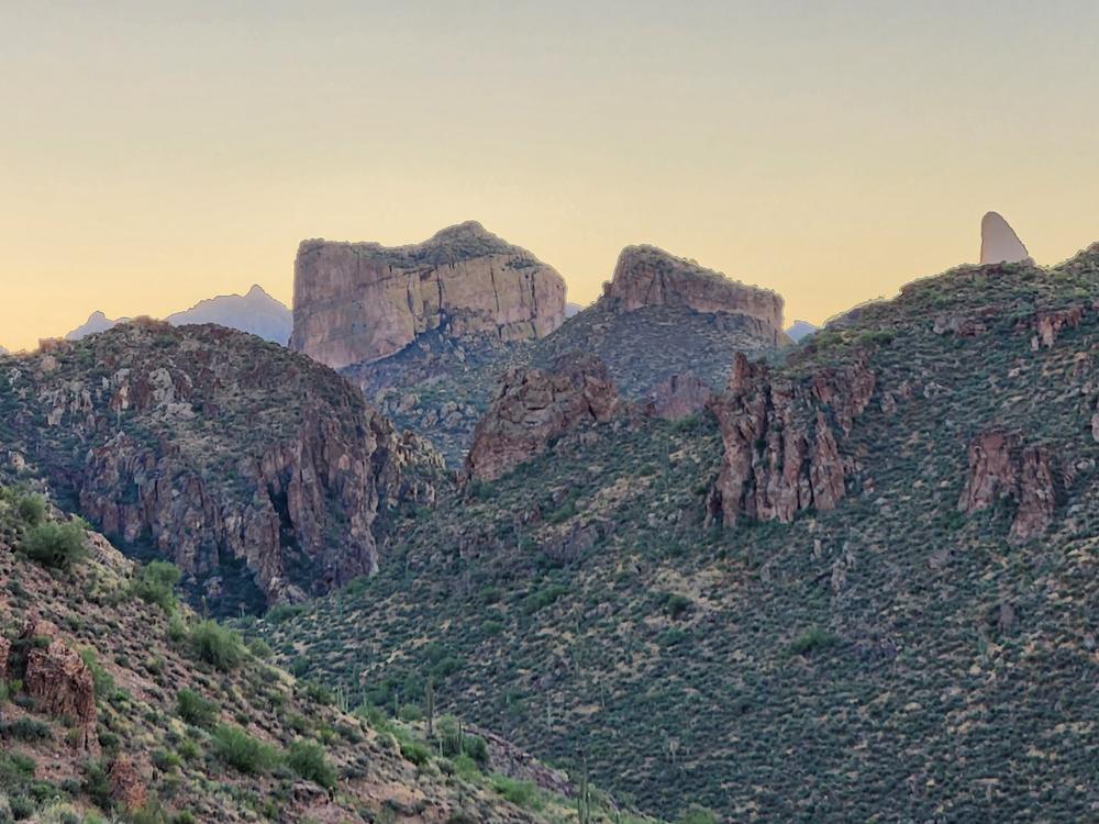 The rocky trail winds through steep rugged canyons.  Even in autumn and winter, temperatures can soar.  But there are also wildflowers and birds and winding forests in the deep valley.