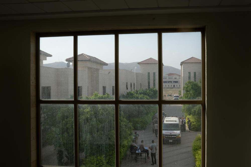 A view of the center of the university where the workers are staying in Jericho.