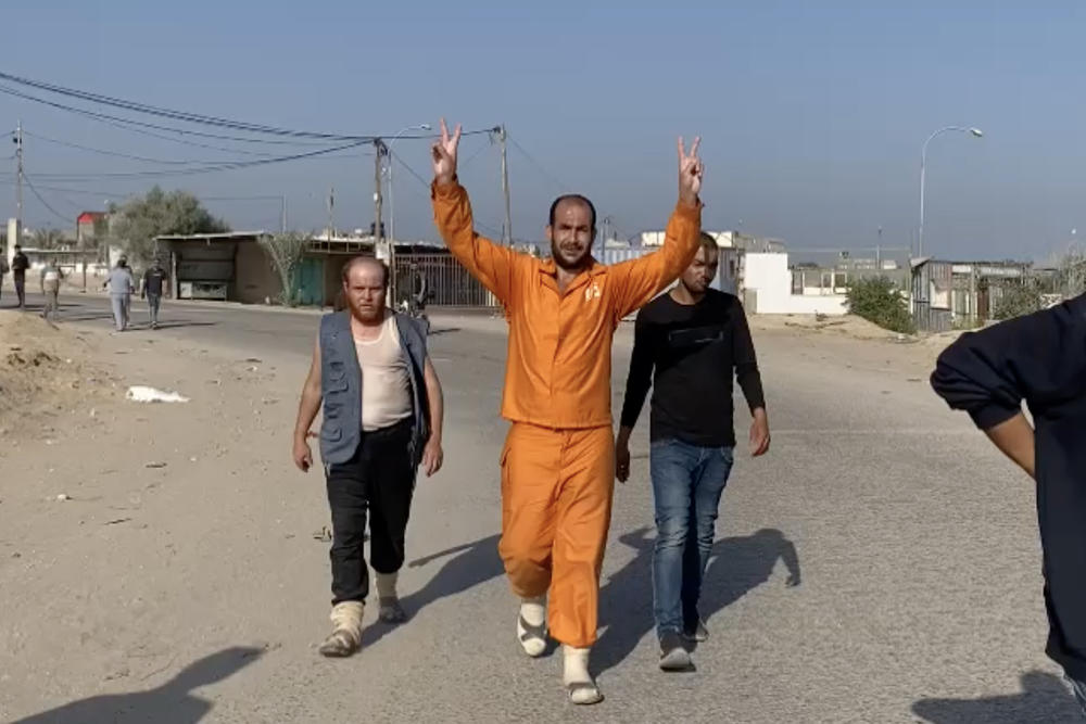 One of the thousands of Gaza laborers who were working in Israel when the war broke out and detained.