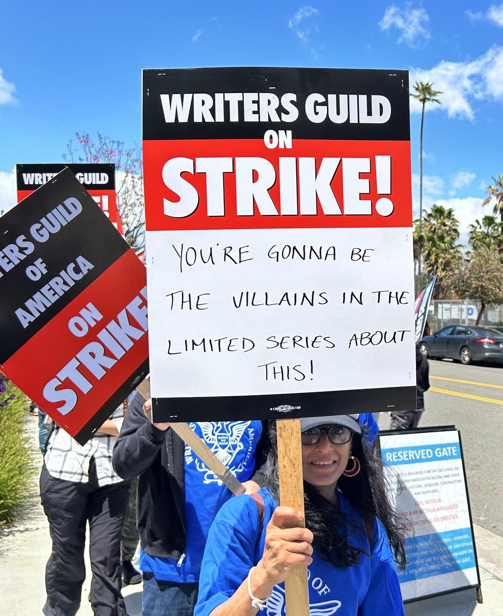 Picket signs during the Hollywood strike pointed to possible scenarios.