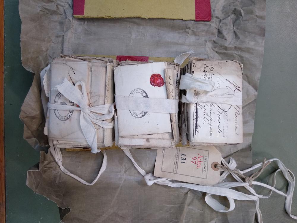 The letters before they were opened.