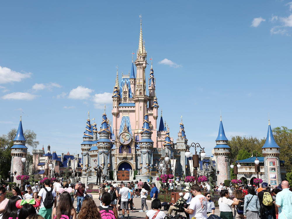Cinderella's Castle at Walt Disney World Resort on March 3, 2022, in Lake Buena Vista, Fla.