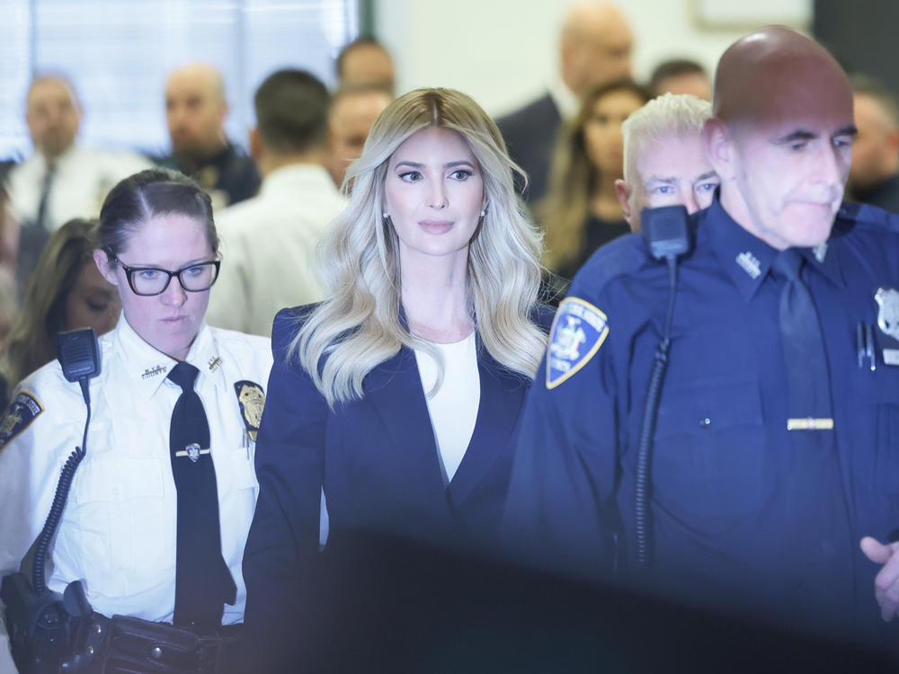 Ivanka Trump exits the courtroom for a break during the civil fraud trial of her father former President Donald Trump at New York State Supreme Court on Wednesday in New York City.