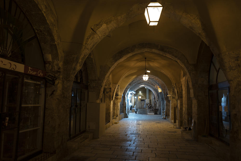 Empty streets in The Old City of Jerusalem.