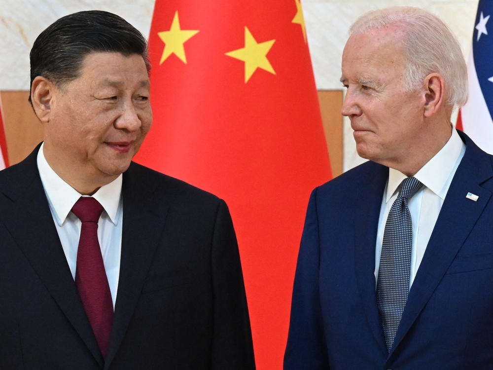 President Biden and China's President Xi Jinping during their last meeting a year ago in Bali, Indonesia.