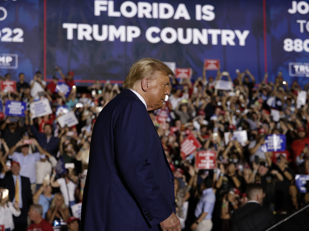 Former President Donald Trump at a campaign rally on Nov. 8 in Hialeah, Fla.
