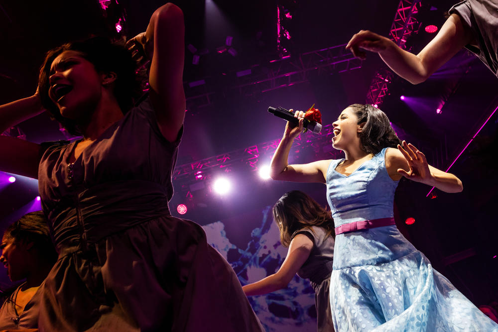 Arielle Jacobs as Imelda Marcos in <em>Here Lives Love.</em>