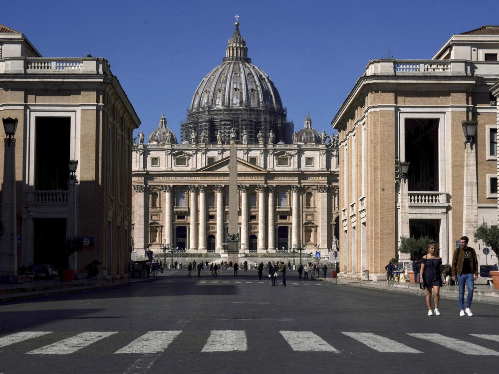 A view of St. Peter's Basilica at the Vatican, March 11, 2020.