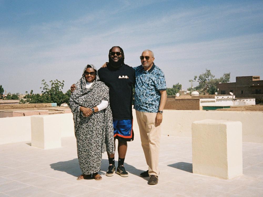 Picture of Sudanese-American rapper Bas, with family in Khartoum, during happier times.