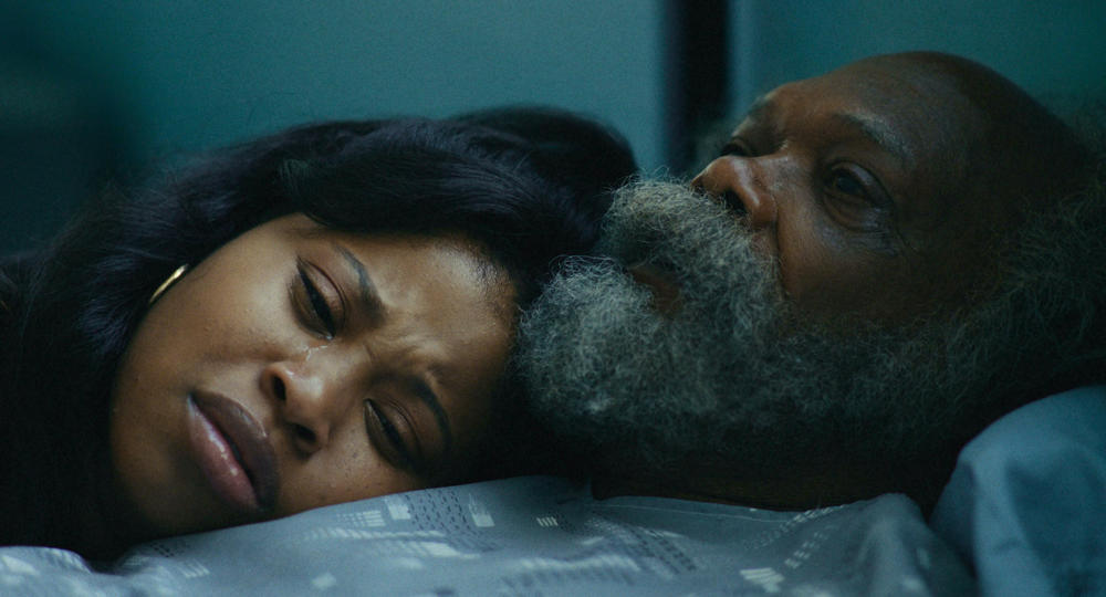 Dominique Fishback and Samuel L. Jackson in <em>The Last Days of Ptolemy Grey</em>.