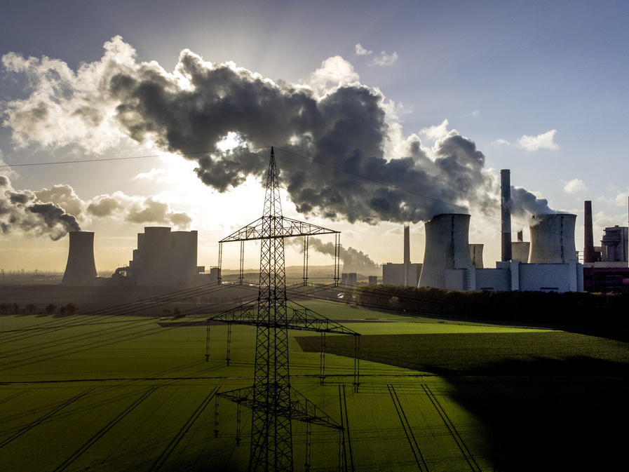 Steam rises from the coal-fired power plant Neurath in November 2022 near Grevenbroich, Germany.