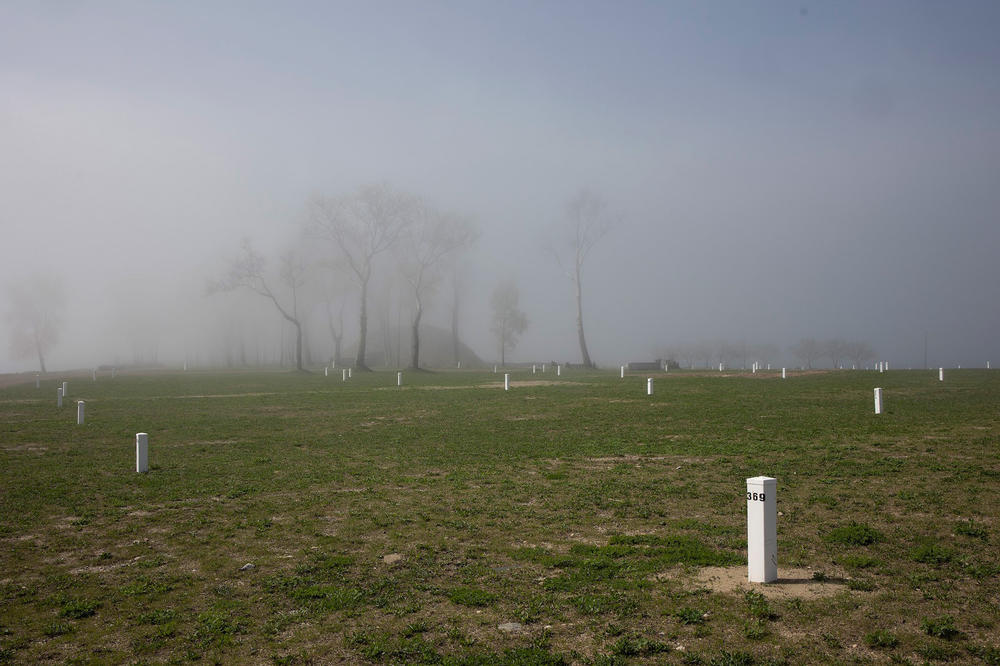 Hart Island cemetery off the coast of the Bronx.