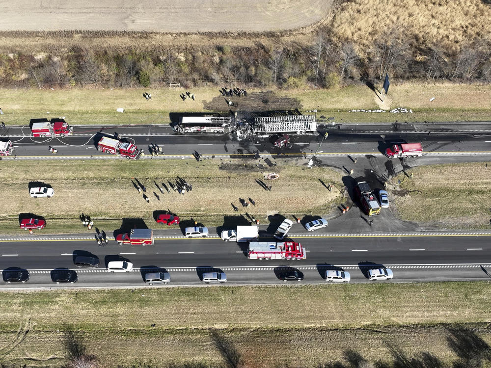 Both directions of Interstate 70 are closed in Licking County, Ohio, near the State Route 310 interchange after a fatal accident on Tuesday, Nov. 14, 2023.