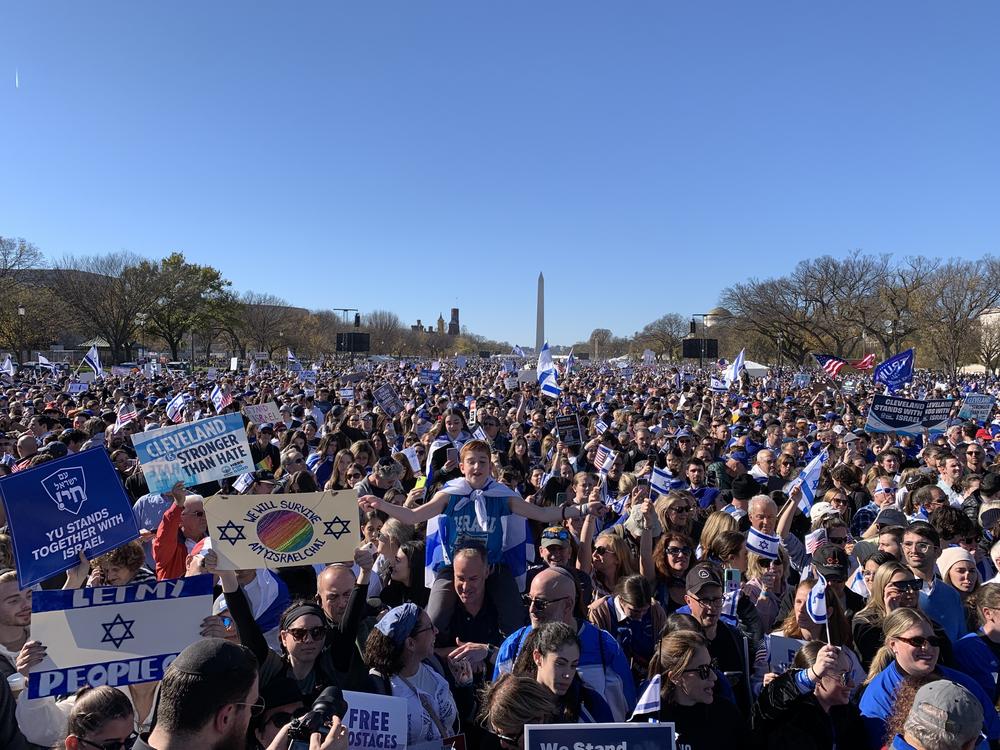 Tens of thousands of demonstrators gathered on the National Mall in Washington, D.C. on Tuesday for a pro-Israel march demanding the release of hostages being held in Gaza.