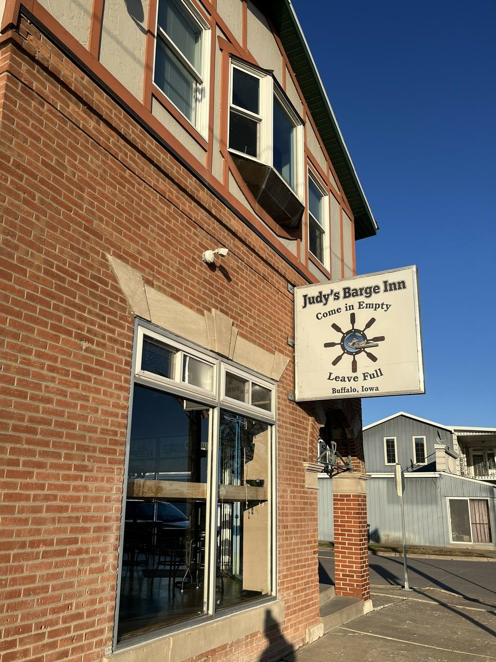 Judy's Barge Inn is a popular watering hole in Buffalo, Iowa along the Mississippi River.