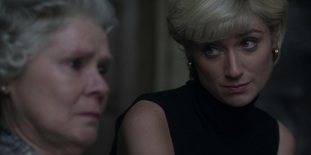 Imelda Staunton as Queen Elizabeth and Elizabeth Debicki as Diana.