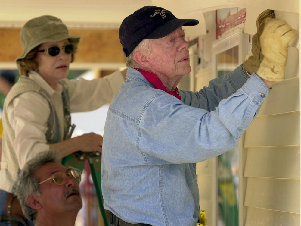 Jimmy and Rosalynn Carter regularly donated their time to humanitarian causes, including Habitat for Humanity.