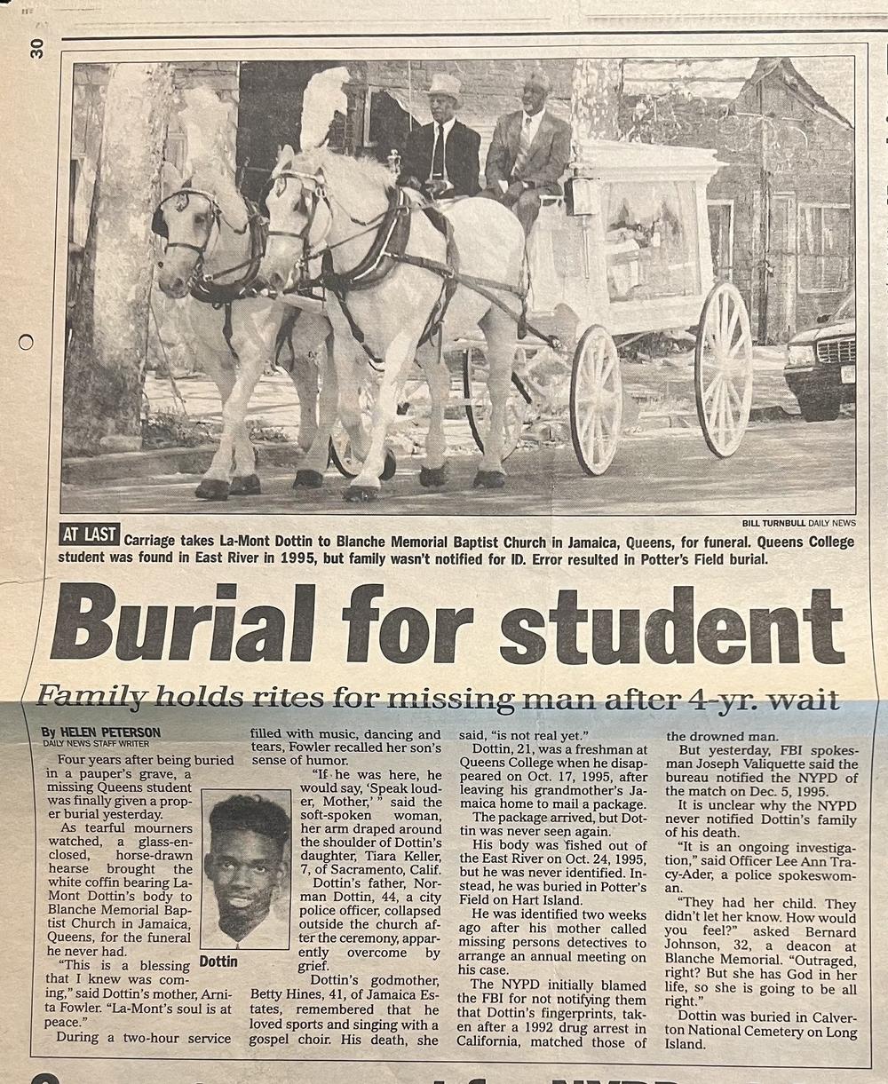 Fowler has kept this article from <em>New York Daily News</em> from Sept. 21, 1999.