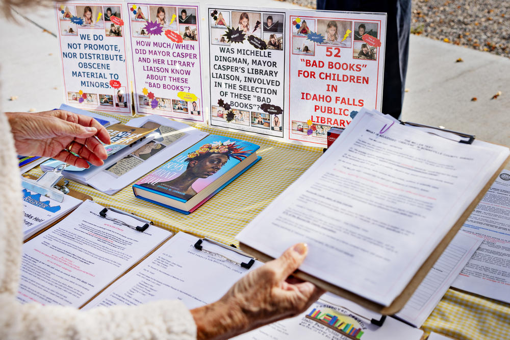 Parents Against Bad Books has been setting up a table outside the public library in Idaho Falls, Idaho, to raise awareness about books they believe are inappropriate for young readers. The group is also collecting signatures for a petition that would allow parents to have a say in which books get selected, alongside the library staff whose job it is.
