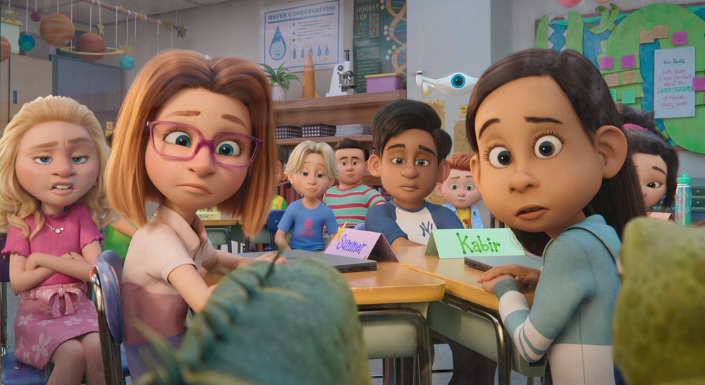 In the new Netflix musical comedy <em>Leo</em>, 5th graders get some friendly advice from the class pet, a 74-year-old lizard, voiced by Adam Sandler.