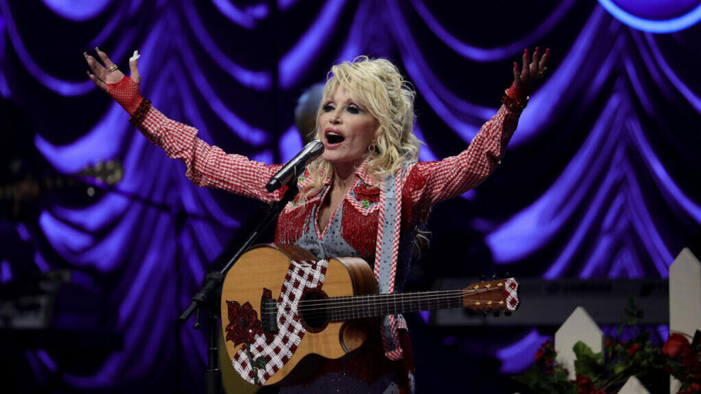 Dolly Parton performs on stage at ACL Live during Blockchain Creative Labs' Dollyverse event at SXSW during the 2022 SXSW Conference and Festivals in Austin, Texas.