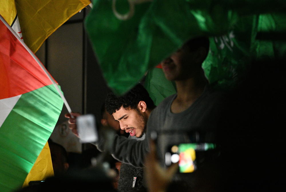 In Beutunia, West Bank, released prisoners are greeted by chanting jubilant Palestinian crowds on Nov. 24, 2023.