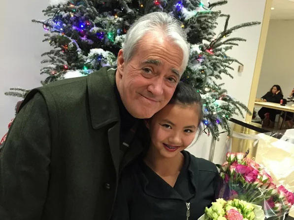 Scott Simon with his daughter, Elise, during the holidays.