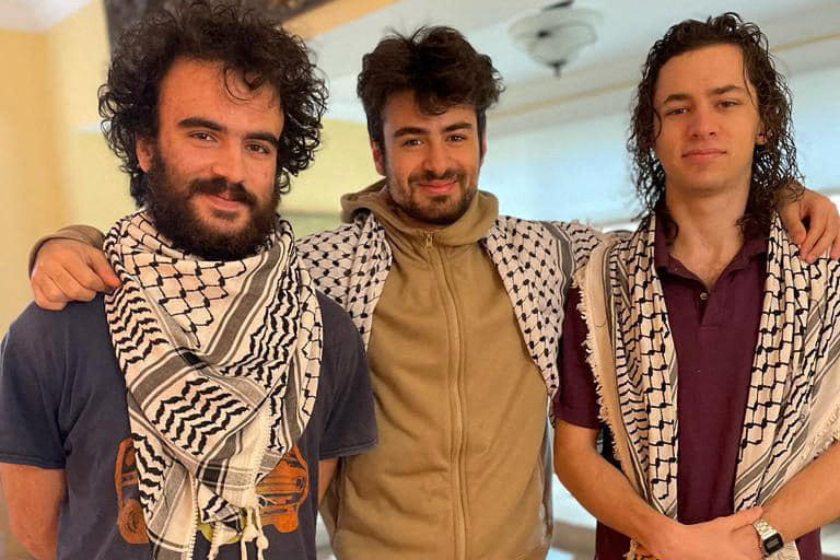 From left: Tahseen Ali Ahmed, Kinnan Abdalhamid and Hisham Awartani, three college students of Palestinian descent who were shot in Burlington, Vermont, on Nov. 25, are seen in this undated handout photo.