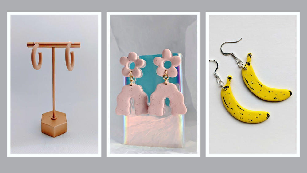 Clay earrings.