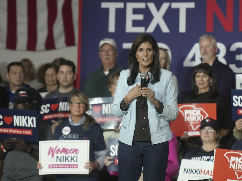 GOP presidential hopeful Nikki Haley speaks during a campaign event on Monday, Nov. 27, 2023, in Bluffton, S.C.