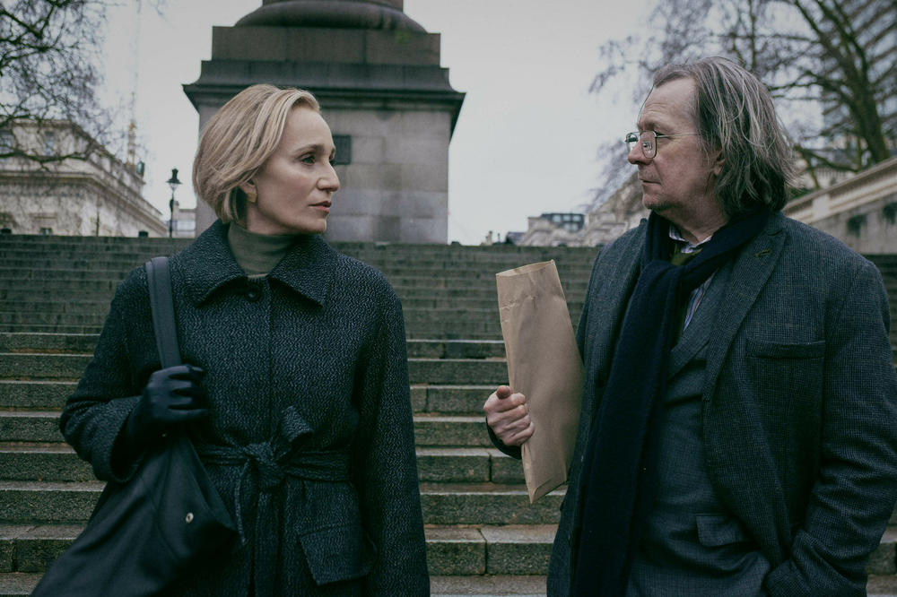 Jackson Lamb (Gary Oldman), right, and MI5's second in command Diana Taverner (Kristin Scott Thomas) are formidable adversaries who constantly try to outplay each other.