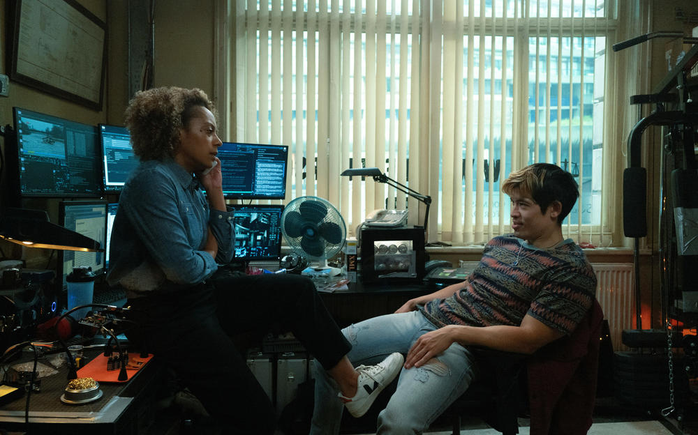 Rosalind Eleazar and Christopher Chung play spies in Apple TV+'s <em>Slow Horses</em>.