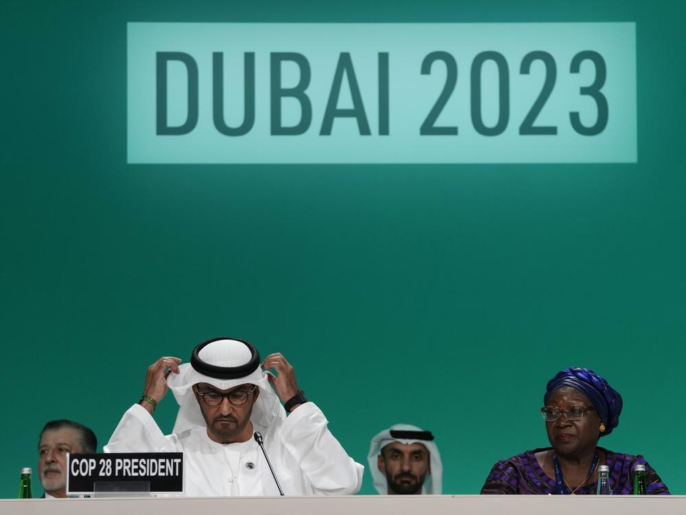 COP28 President Sultan al-Jaber at the opening ceremony for the annual United Nations climate summit, held this year in Dubai.